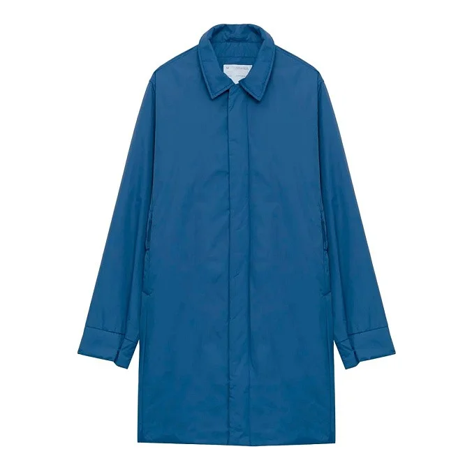 Утеплённый тренч унисекс SHU тёмно-синий