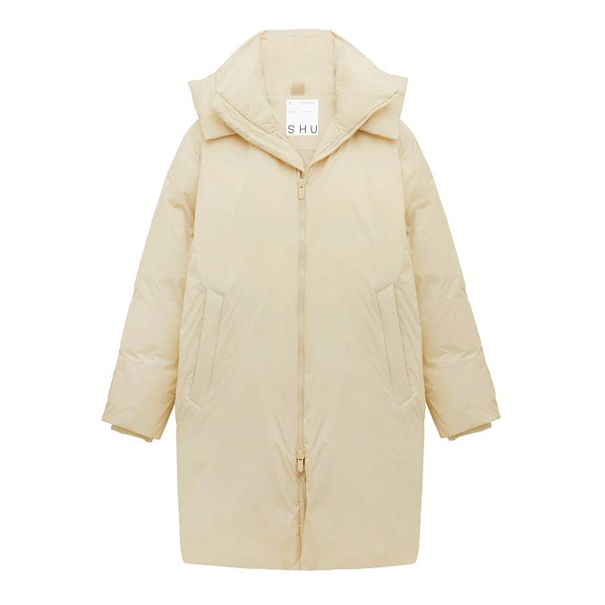 Оверсайз пуховик женский SHU бежевый